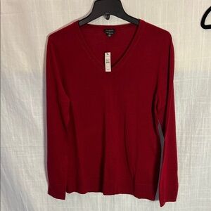 Talbots Deep Red V-Neck Sweater